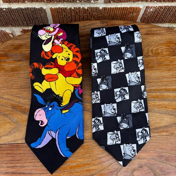 Disney Other - Disney Winnie the Pooh Neckties Tigger Piglet Eeyore Multicolor Novelty Ties 90s